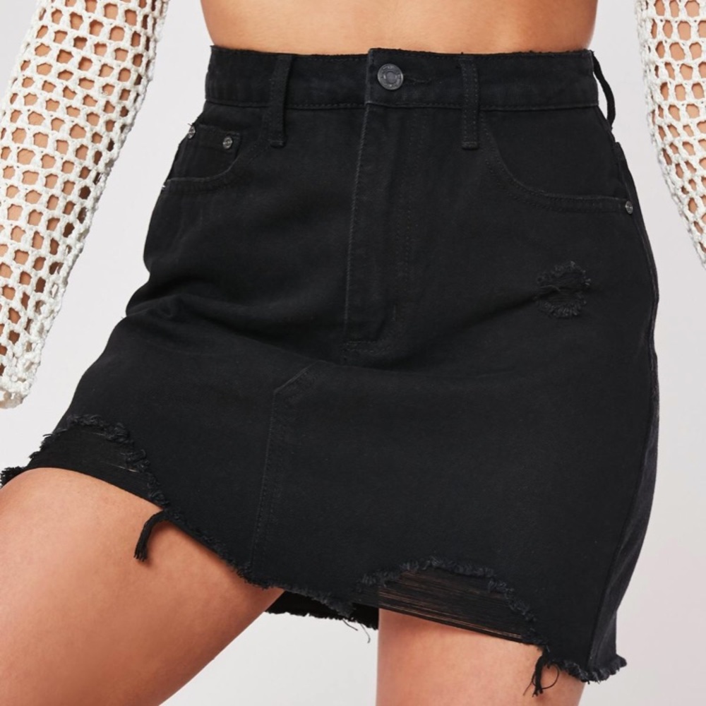 BRAND NEW Missguided black denim mini skirt